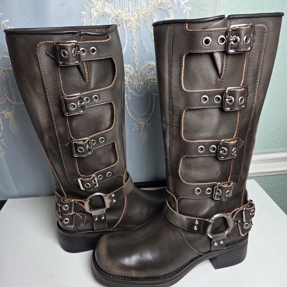 Steve Madden Brown Combat & Moto Boots